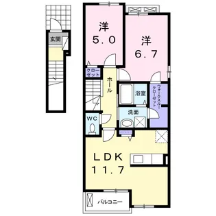 千葉県流山市おおたかの森北2【アパート】の間取り