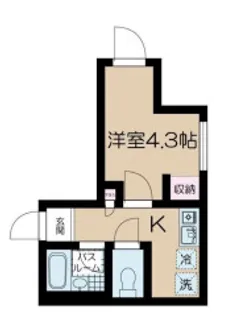 フェリーチェ中野坂上E【3階】の間取り