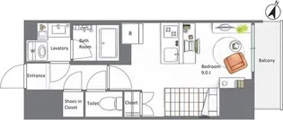 東京都新宿区若松町【マンション】の間取り