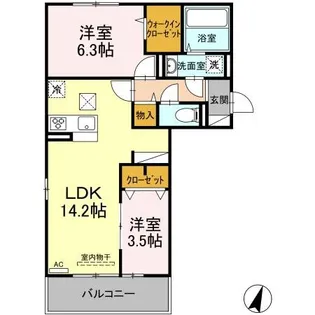鹿児島県姶良市宮島町【アパート】の間取り