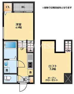 modern palazzo貝津GRASSE【2階】の間取り