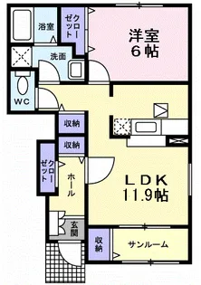 ラフレシールイースト【1階】の間取り