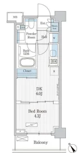 パークアクシス門前仲町テラス【5階】の間取り