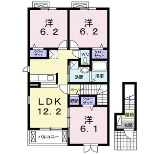 サニ-ウェル岩滑III【2階】の間取り