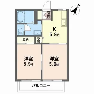 ディーセントB【2階】の間取り