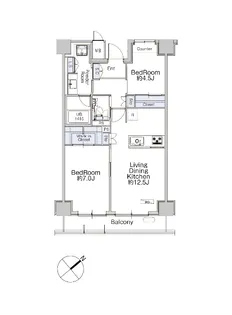 クラシアム神奈川台場【1階】の間取り