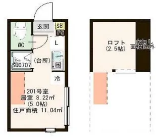 ハーモニーテラス常盤台【2階】の間取り