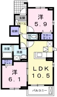 クラール南庄町 D【1階】の間取り