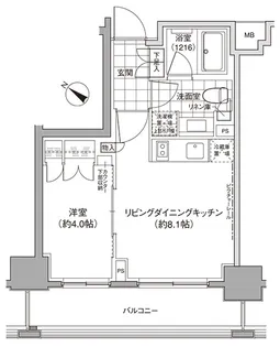 パークハビオ人形町【4階】の間取り