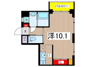 ガ-デンビィラ参番館【2階】の間取り