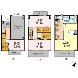 カレッツァII番館【3階】の間取り