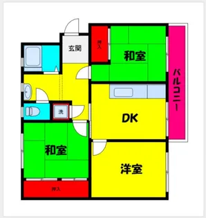 さつきが丘西住宅4号棟【5階】の間取り