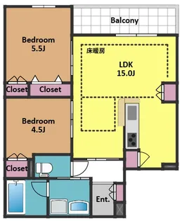 エルズプラス高円寺南【3階】の間取り