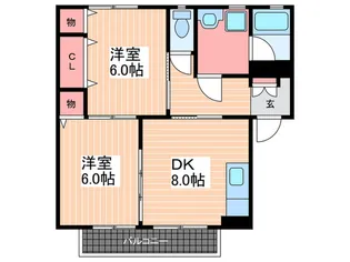 レジオンドヌール南栄【2階】の間取り