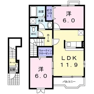 グランシエル・コウI【2階】の間取り