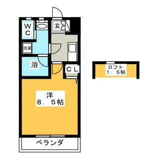 稲村ガ崎ステュディオK【2階】の間取り