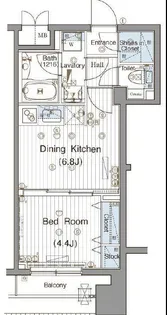 グランドガーラ神田【4階】の間取り