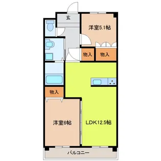 サンセイハイツ社台【3階】の間取り