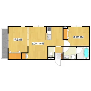 アルブル夢見ヶ崎【1階】の間取り