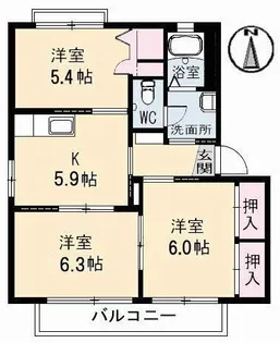ロフティ 参番館【1階】の間取り