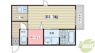 エスコート山根【1階】の間取り