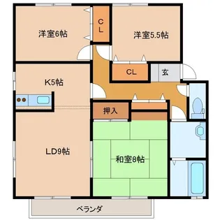 ロイヤルタウン三条 五番館【2階】の間取り