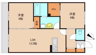 サニーフラット【2階】の間取り