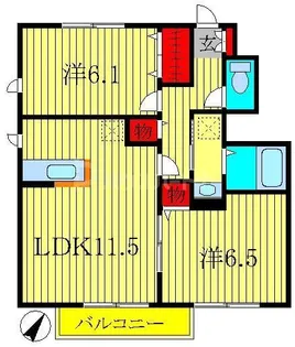 アシェルパークI【1階】の間取り