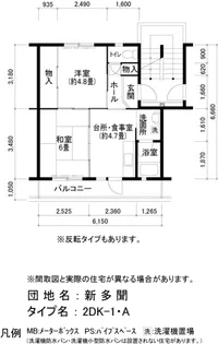 UR新多聞【3階】の間取り