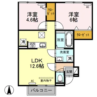 D-room大手町【1階】の間取り