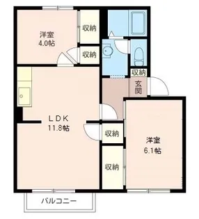 コーポひめしゃら【2階】の間取り