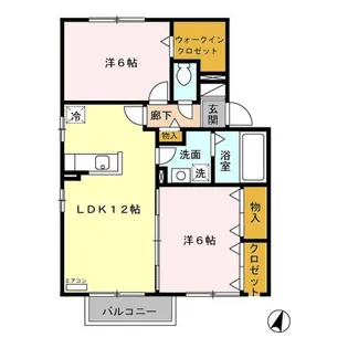 ベルデュール・ウィルモアA【2階】の間取り