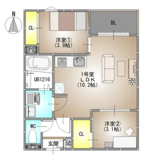REGALEST 伊島I【2階】の間取り