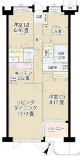 グランフォート目黒【1階】の間取り