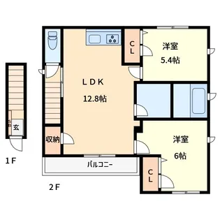 ミュゲ岸町【2階】の間取り