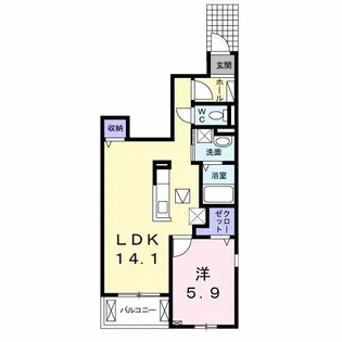 ヒラソール・K【1階】の間取り