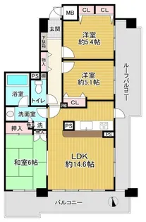ボヌール八王子【13階】の間取り