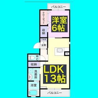 ヴィターレ日比野【3階】の間取り