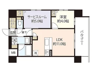 プレサンスロジェ岡山駅元町【6階】の間取り