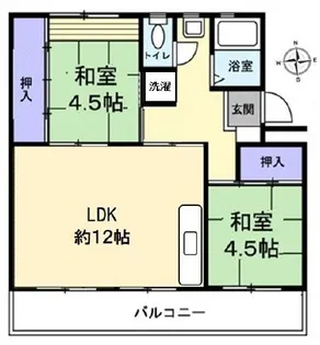 行田団地 4号棟【4階】の間取り