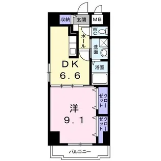 エバーグリーン倉敷【7階】の間取り