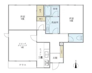 アールコート上野毛【1階】の間取り