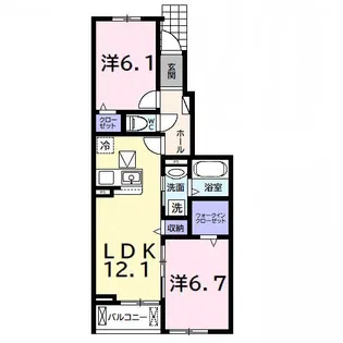 松ケ島1丁目アパート【1階】の間取り