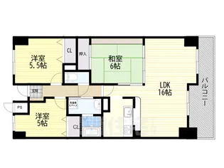 ラフィーネ千里山【6階】の間取り