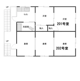 衣笠町アパート【2階】の間取り