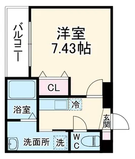 1Kの間取り画像