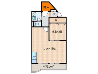 ハイツニュー多聞【5階】の間取り