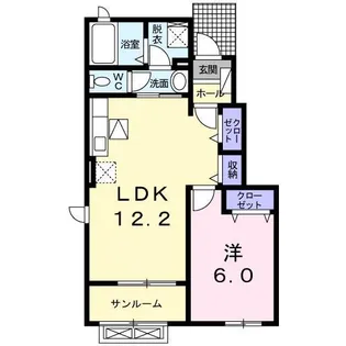 フラン・ソレイユB【1階】の間取り