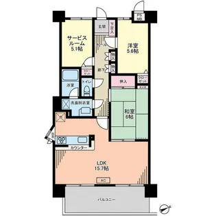 ダイアパレス下河内【11階】の間取り
