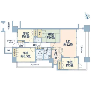 シティハウス仙台榴岡ツインタワーズパークウィング【8階】の間取り